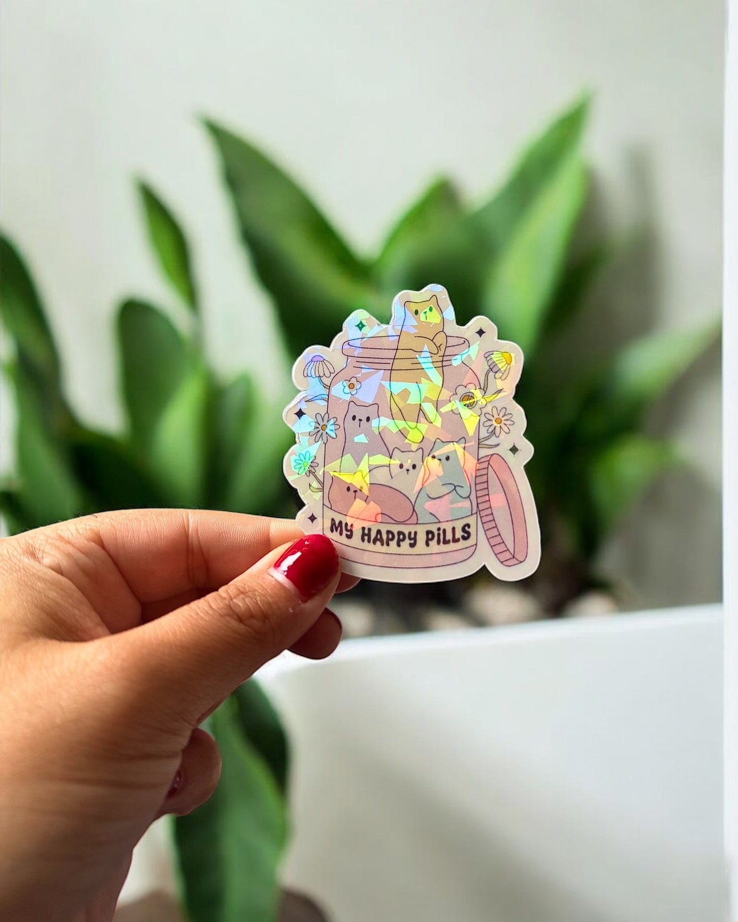 My Happy Pills Glittery Holographic Sticker