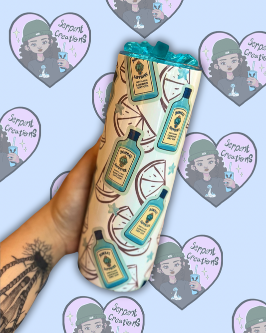 Gin 20oz Tumbler with Decorated Lid