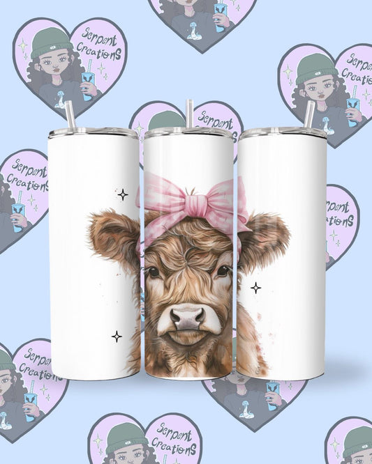 Pretty Highland Cow 20oz Tumbler