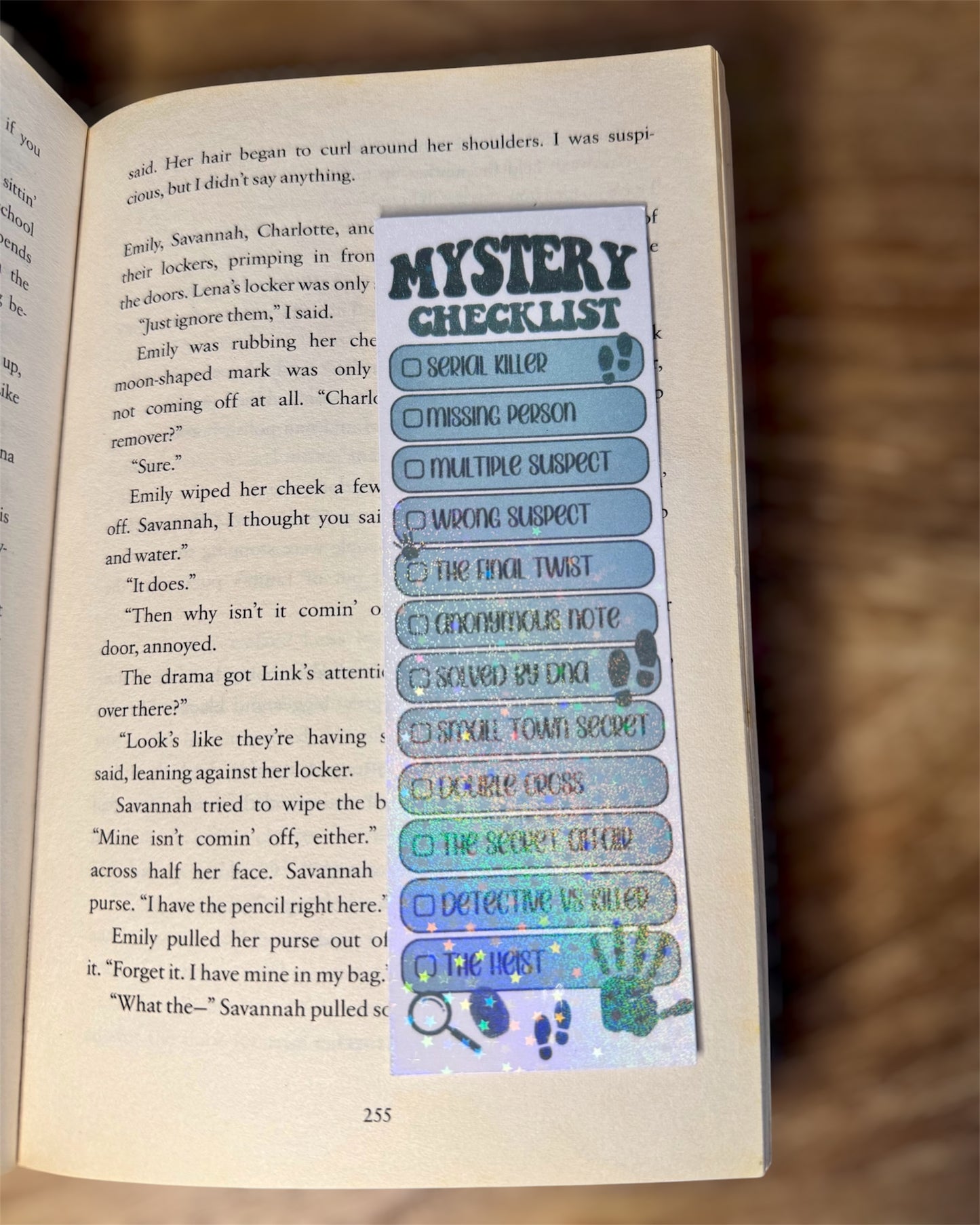 Themed Glittery Bookmark Set of 5