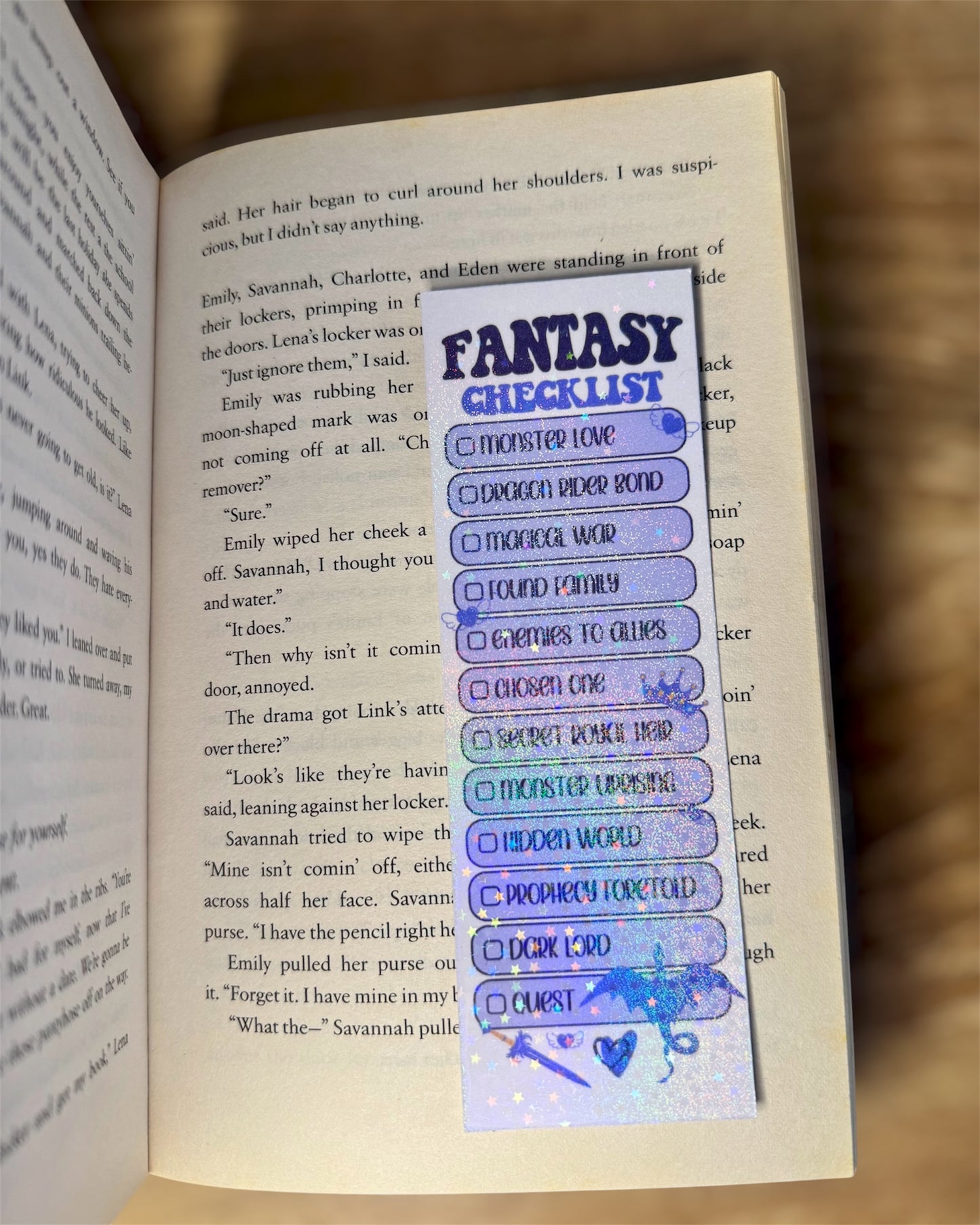 Themed Glittery Bookmark Set of 5