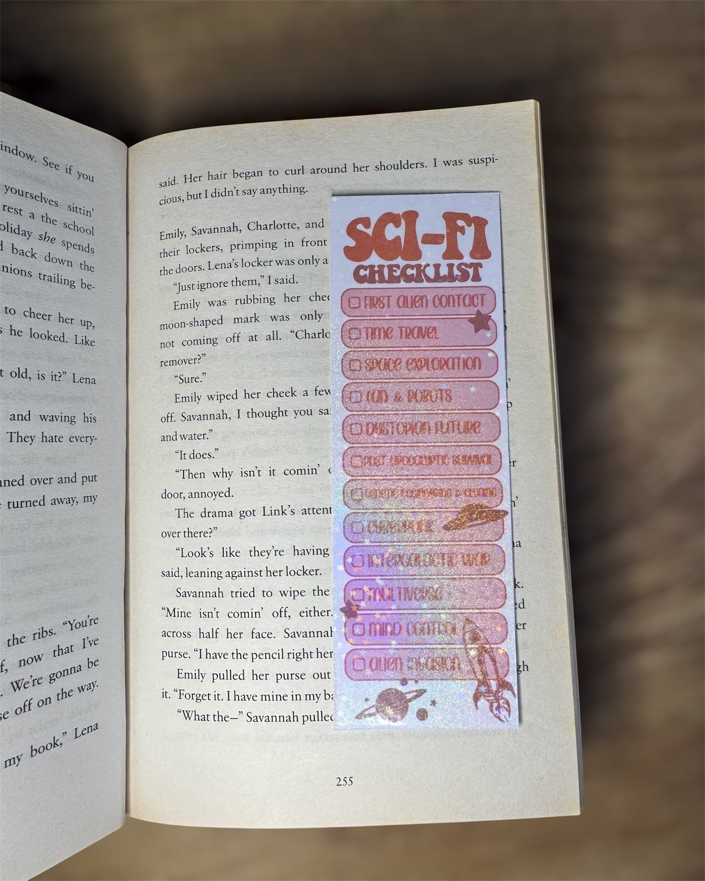 Themed Glittery Bookmark Set of 5
