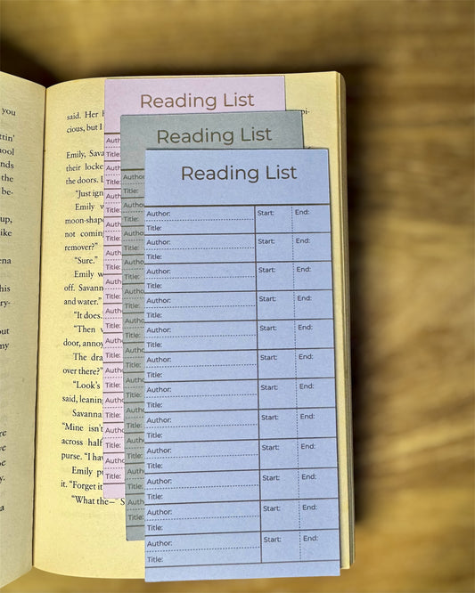 Reading List Bookmark Set of 3