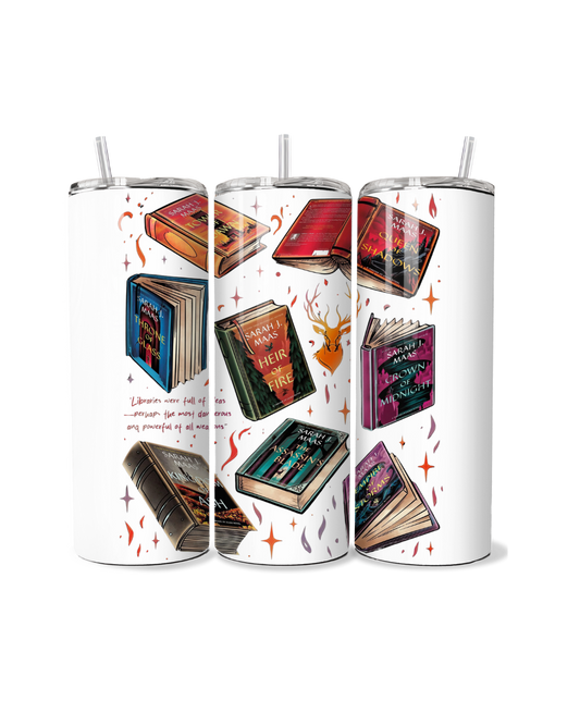 Book Collection (White) 20oz Tumbler