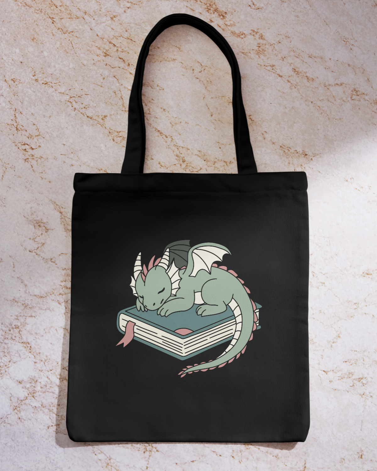 Sleeping Book Dragon Tote Bag