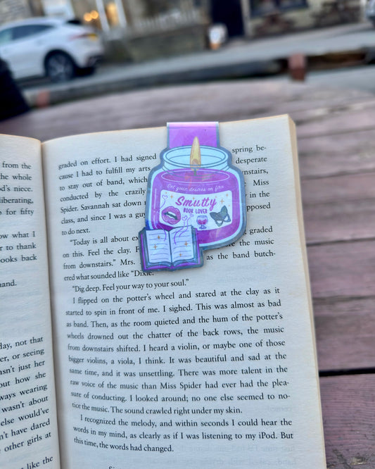 Smutty Book Lover Candle Magnetic Bookmark