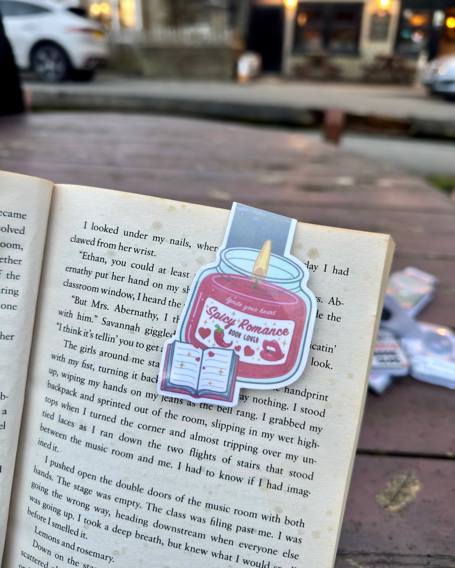 Spicy Romance Candle Magnetic Bookmark