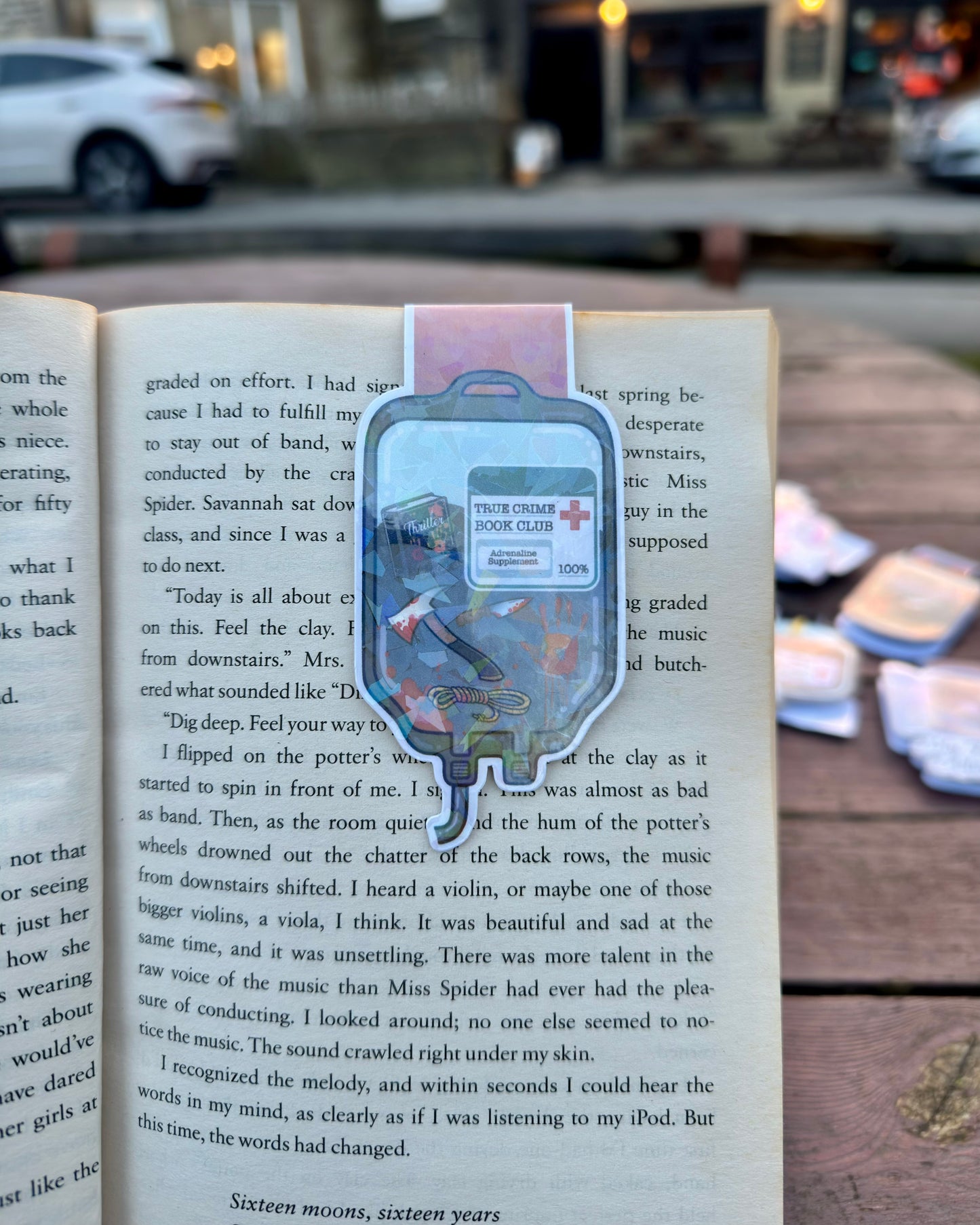 True Crime Book Club Blood Bag Magnetic Bookmark